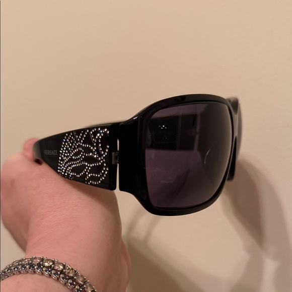 Versace Black Sunglasses with Silver Crystal Accent main image 5